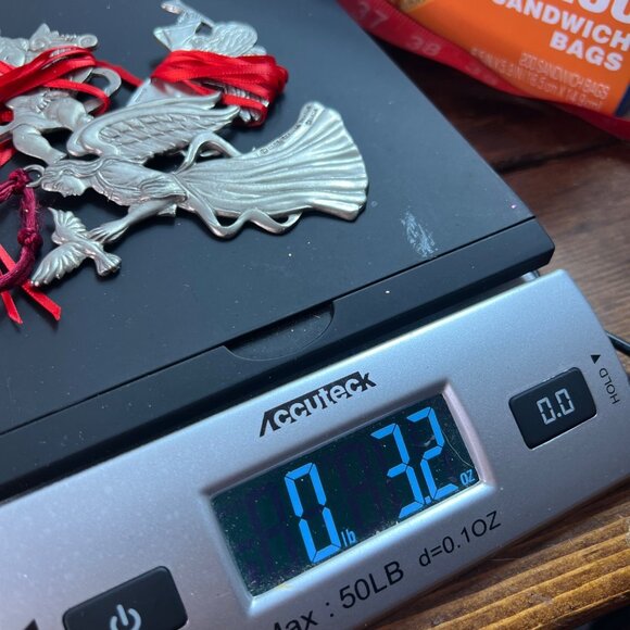 Seagull Pewter Angel & Cherub Christmas Ornaments Set Of 3 Red Ribbon Canada - Picture 12 of 12